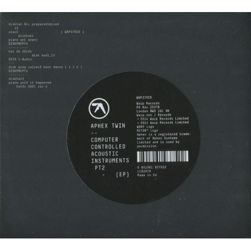 Aphex Twin ‎– Computer Controlled Acoustic Instruments Pt2 (EP) (CD)