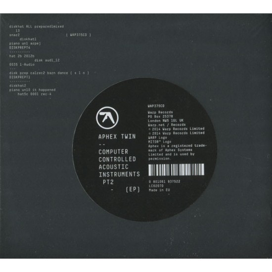 Aphex Twin ‎– Computer Controlled Acoustic Instruments Pt2 (EP) (CD)