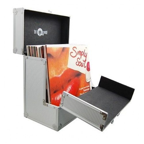 Case Aluminiu 40 de Vinyl-uri 12 Inci Retro Musique